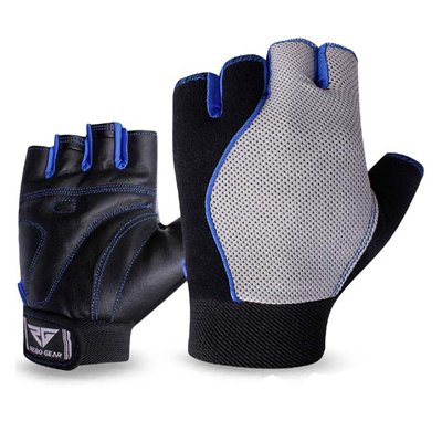Weight Lifting Gym Fitness Crossfit Workout Leather Body Building Gloves Black/Blue