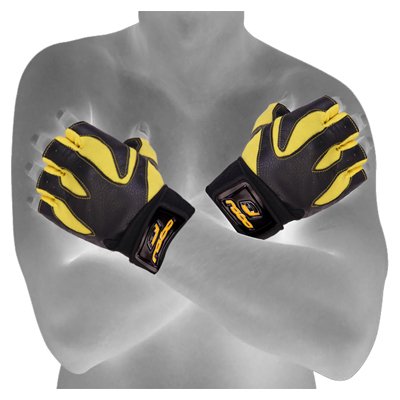 Weight Lifting Leather Gloves Gym Fitness Body Building Long Closure Strap Yellow