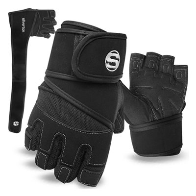 Weight Lifting Gloves Gym Fitness Fingerless Long Wrist Gloves - 250