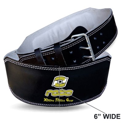 Weight Lifting Leather 6" Wide Belt Back Support Workout