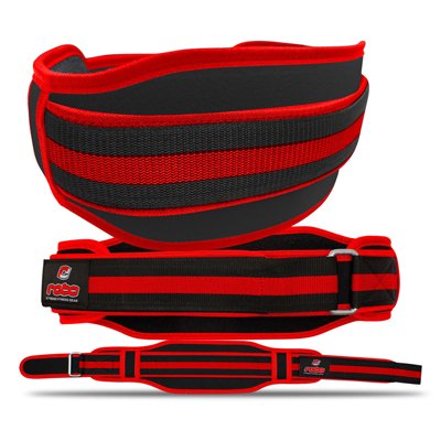 Weight Lifting Neoprene Belt Lumber Pain Back Support Black/Red