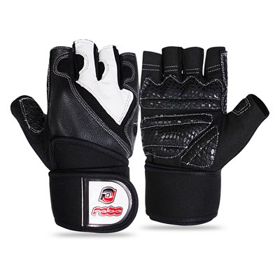 Weight Lifting Gloves Leather Gym Fitness Long Wrist Strap Body Building Gloves