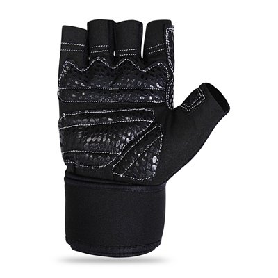 Weight Lifting Gloves Leather Gym Fitness Long Wrist Strap Body Building Gloves