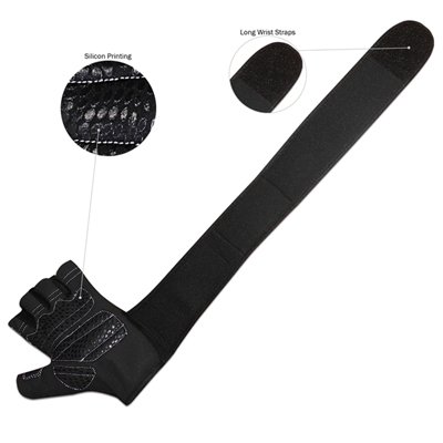 Weight Lifting Gloves Leather Gym Fitness Long Wrist Strap Body Building Gloves