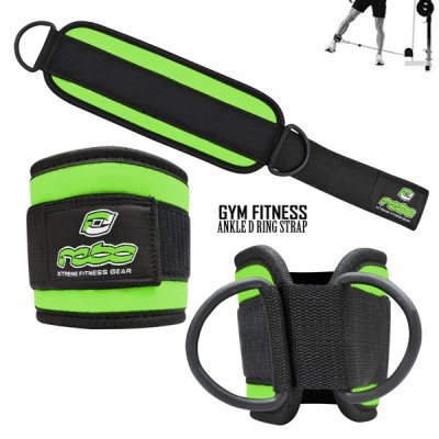 Weight Lifting Gym Ankle D Ring Strap Pulley Cable Attachment Leg Thigh Exercise - Fluorescent