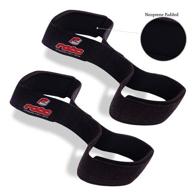 Weight Lifting Gym Strap Figure 8 Padded Cuff Straps Wrist Support Black