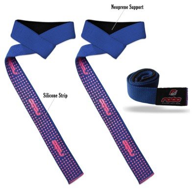 Padded Weight Lifting Hand Bar Straps Wrist Support Gym Training Gloves Wrap Blue