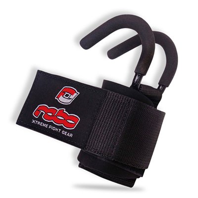 Weight Lifting Grip Hooks Wrist Support Straps Gym Hooks Training - Black