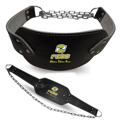 Dipping Belt Leather Exercise Gym Dip Body Building Heavy Chain Weight Lifting Black