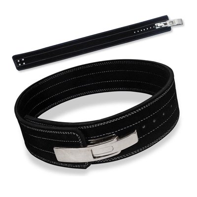 Weight Lifting Power NUBUCK Leather Belt Chrome Closure Lever Back Support