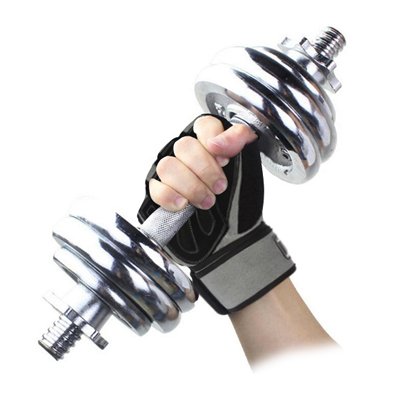 Weight Lifting Gloves Gym Workout Leather Body Building Wrist Support Hybrid