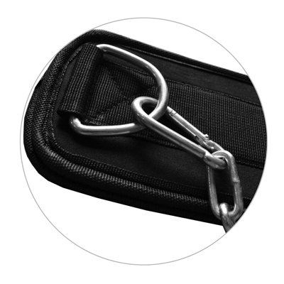 Neoprene Weight Lifting Dipping Belt Fitness Back Support Chrome Chain Dip Belt 