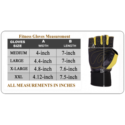 Weight Lifting Leather Gloves Gym Fitness Body Building Long Closure Strap Yellow