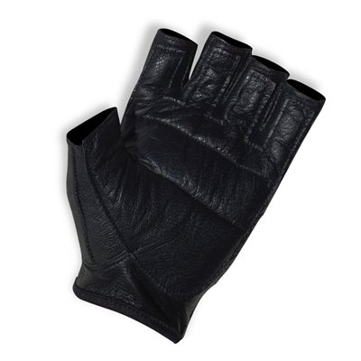  Weight Lifting Gloves Leather Gym Fitness Fingerless Body Building Gloves Black